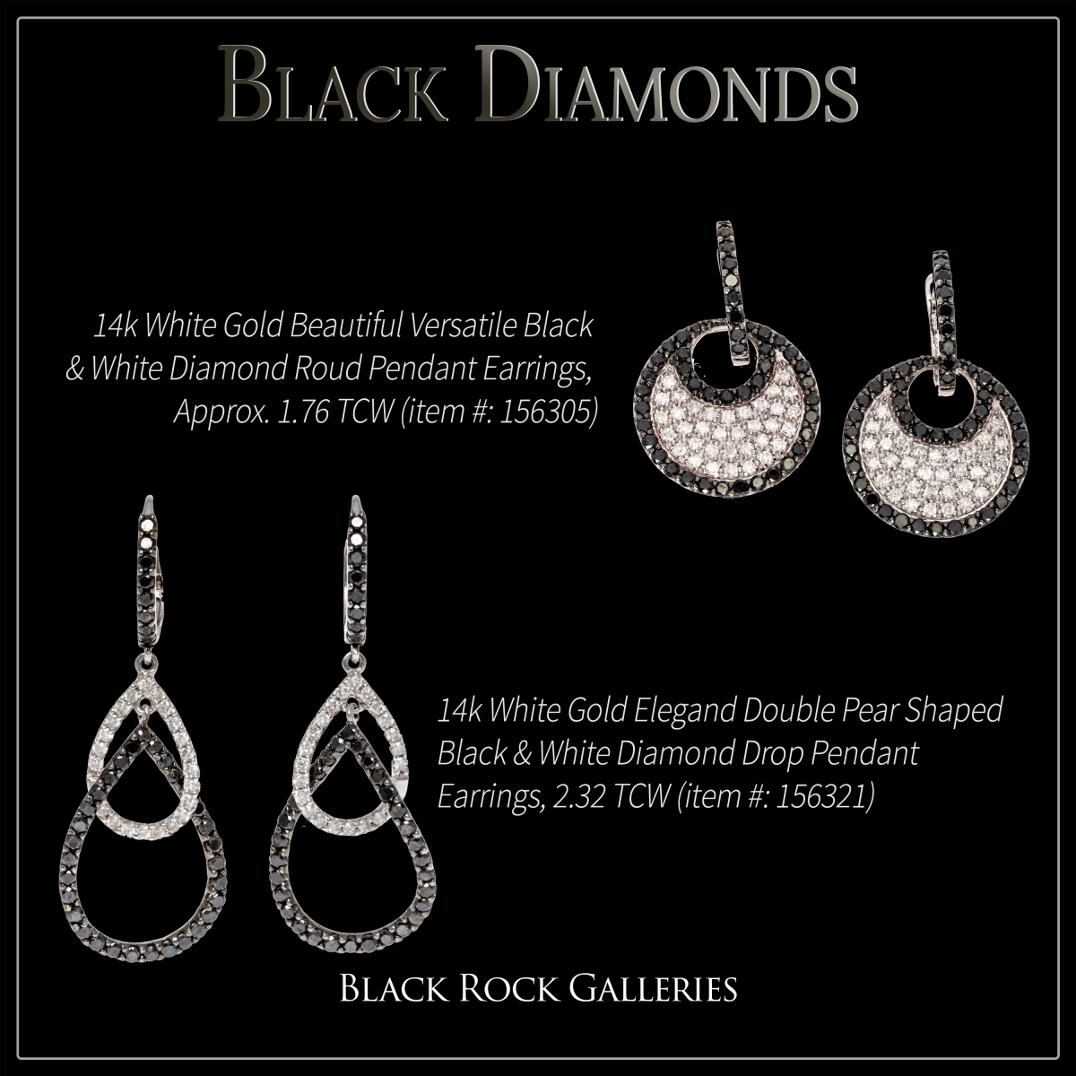 Black and White diamonds highlight the April are for Diamonds online auction